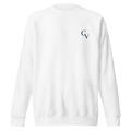 sweatshirt with navy logo in white, front view — Shakespeare Revisited
