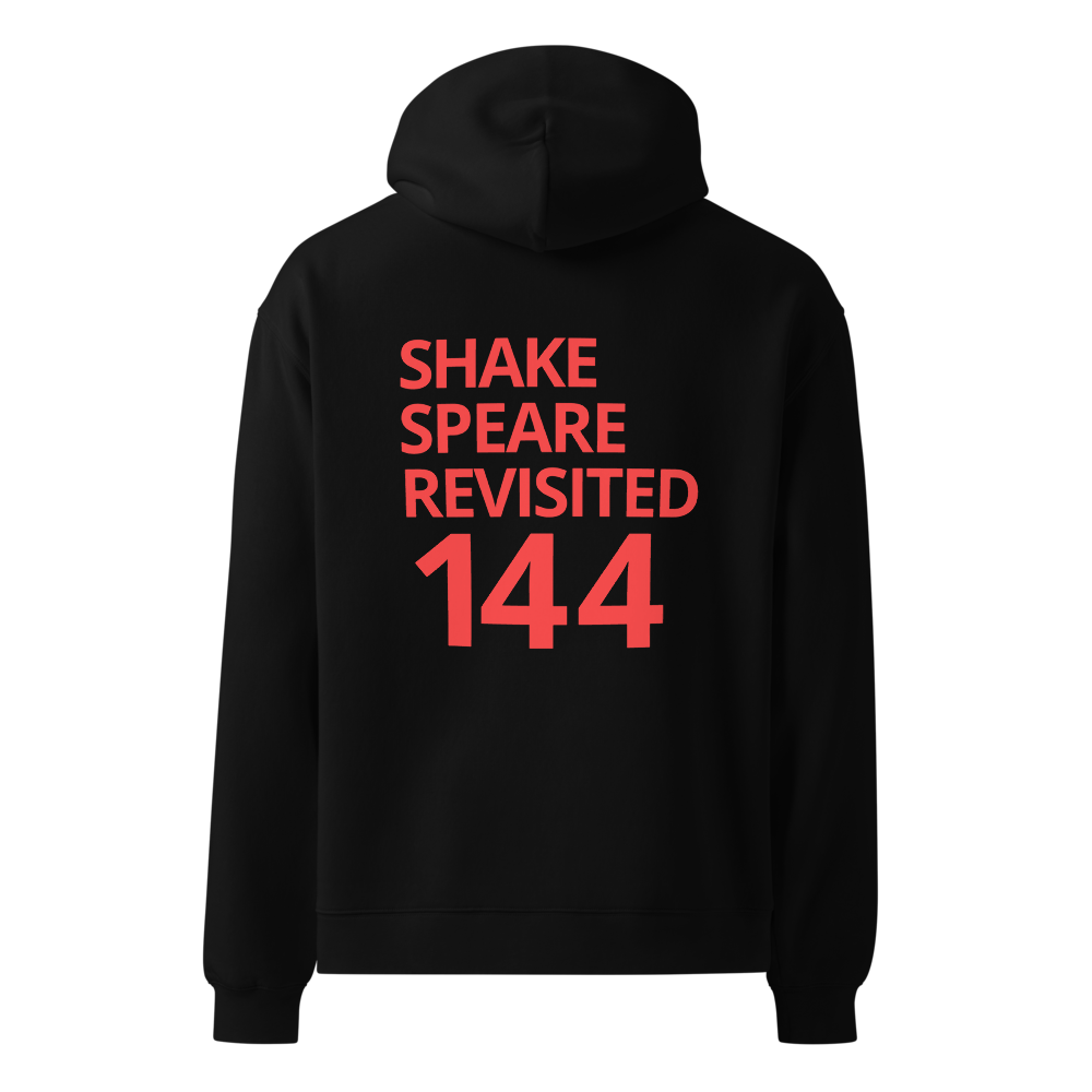 Shakespeare Revisited Oversized Hoodie (Coral Red Logo)