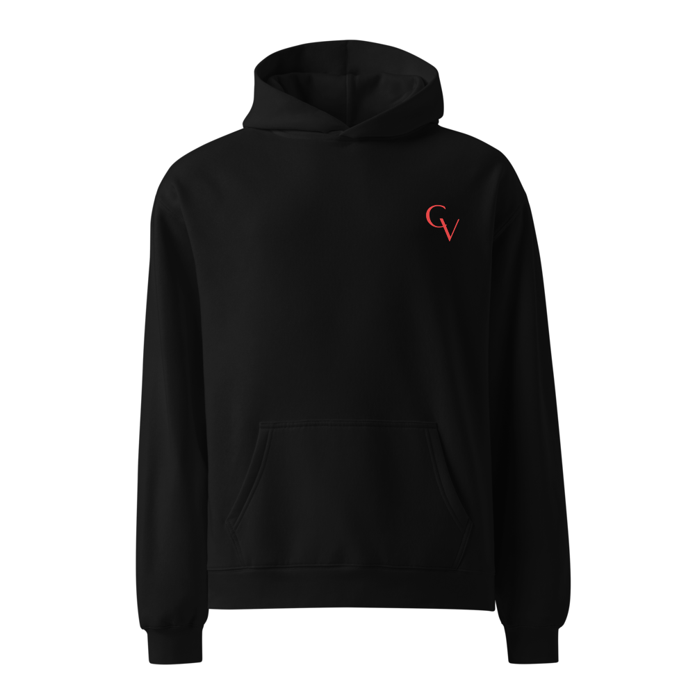 Shakespeare Revisited Oversized Hoodie (Coral Red Logo)
