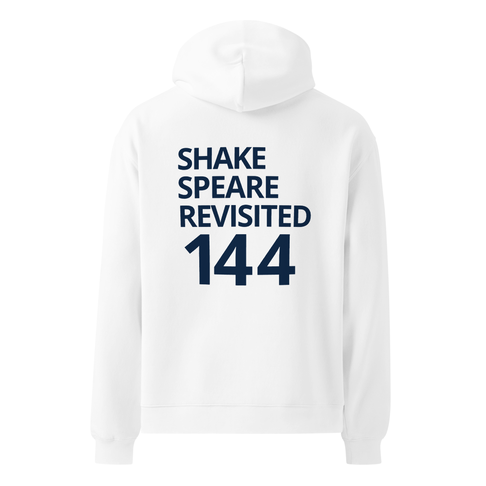 Shakespeare Revisited Oversized Hoodie (Navy Blue Logo)