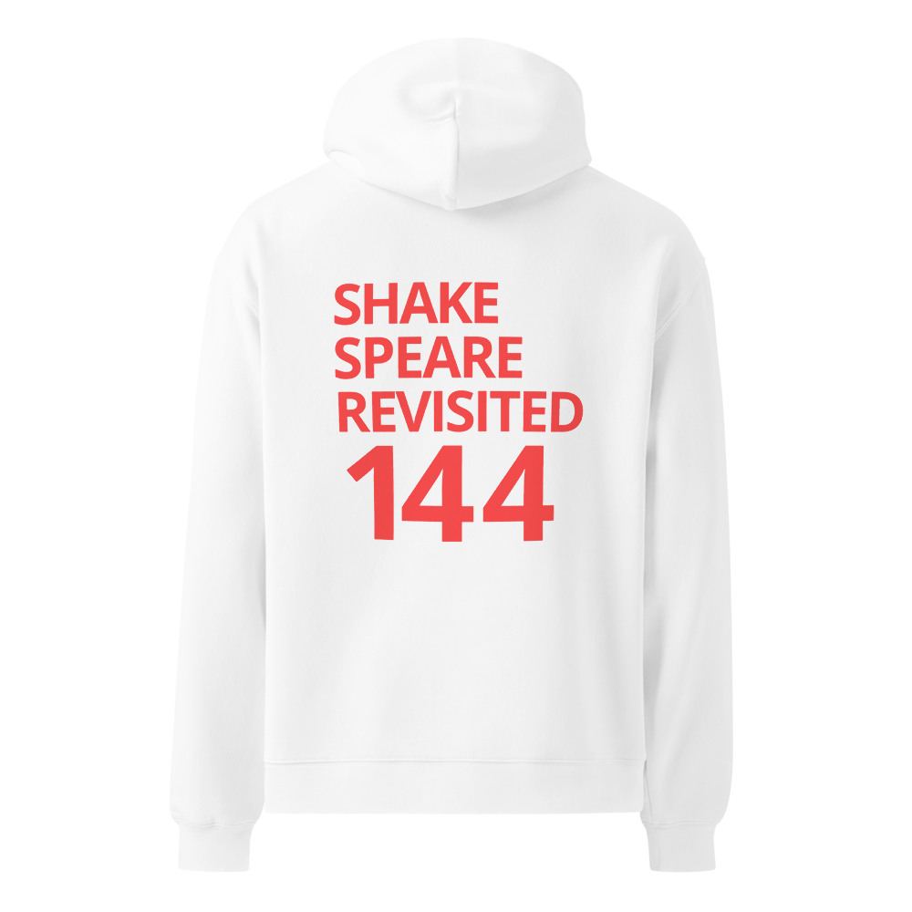 Shakespeare Revisited Oversized Hoodie (Coral Red Logo)