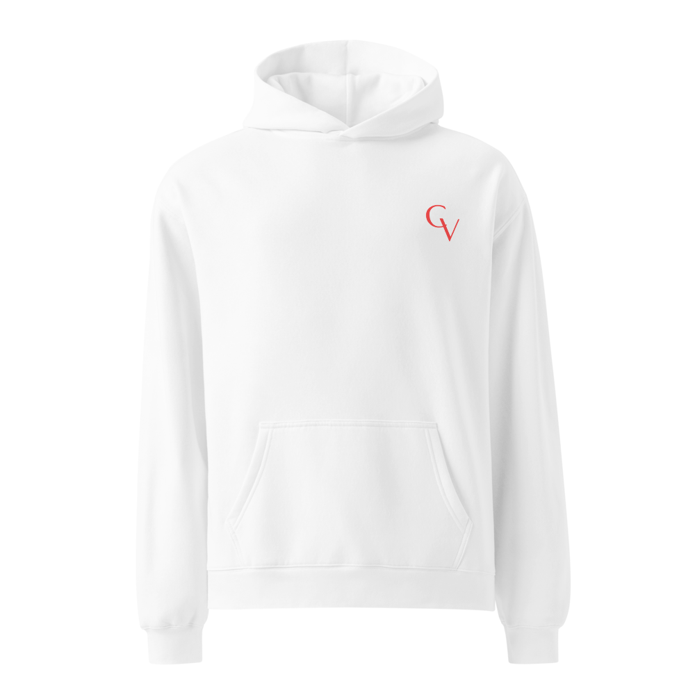 Shakespeare Revisited Oversized Hoodie (Coral Red Logo)