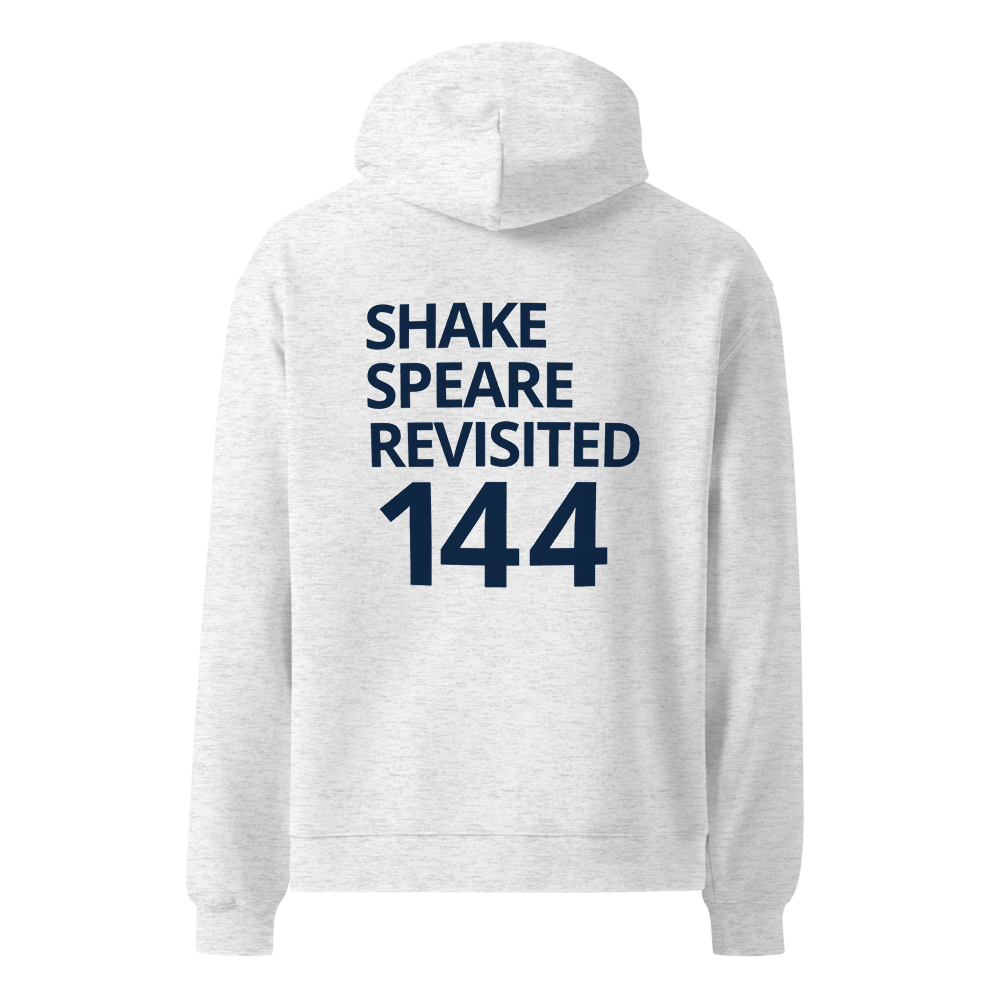 Shakespeare Revisited Oversized Hoodie (Navy Blue Logo)
