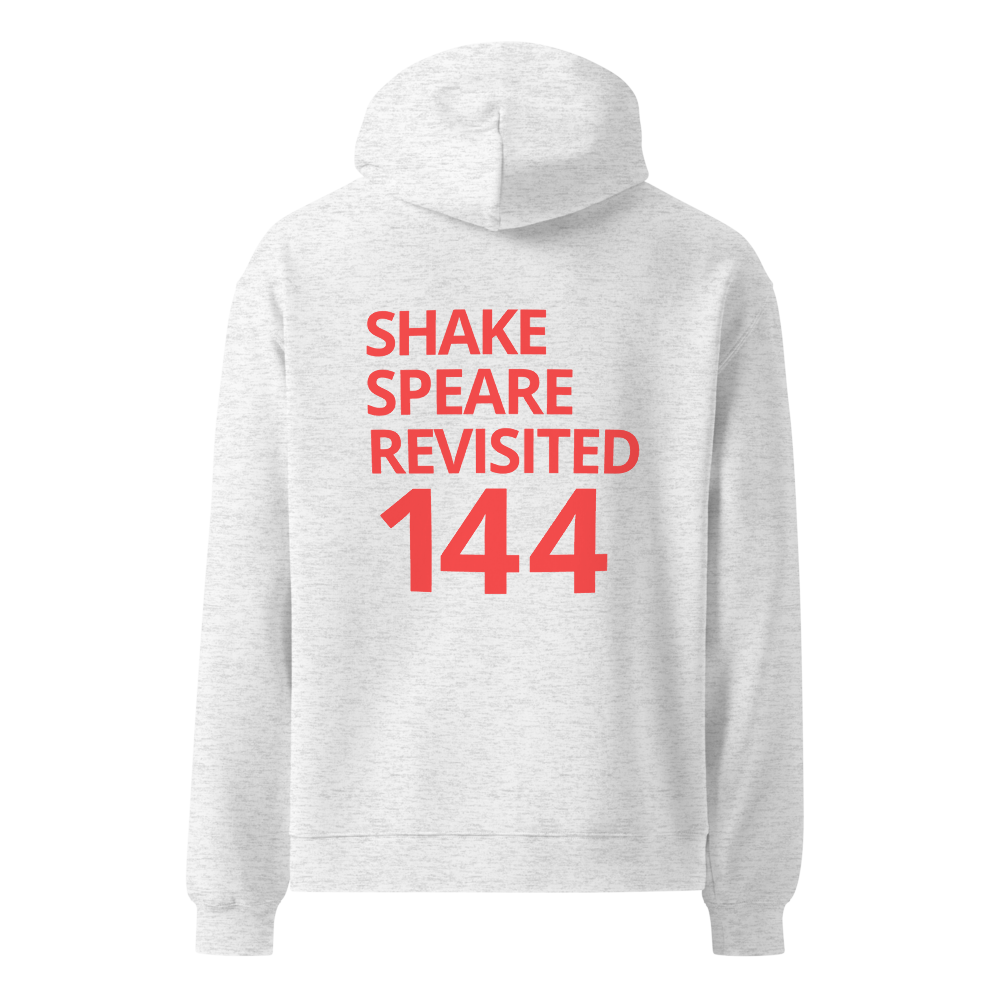 Shakespeare Revisited Oversized Hoodie (Coral Red Logo)